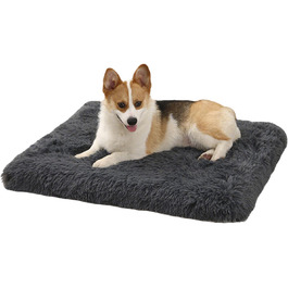М'яке ліжко для собак середніх порід та котів, 75 x 50 x 8 см, темно-сірий колір