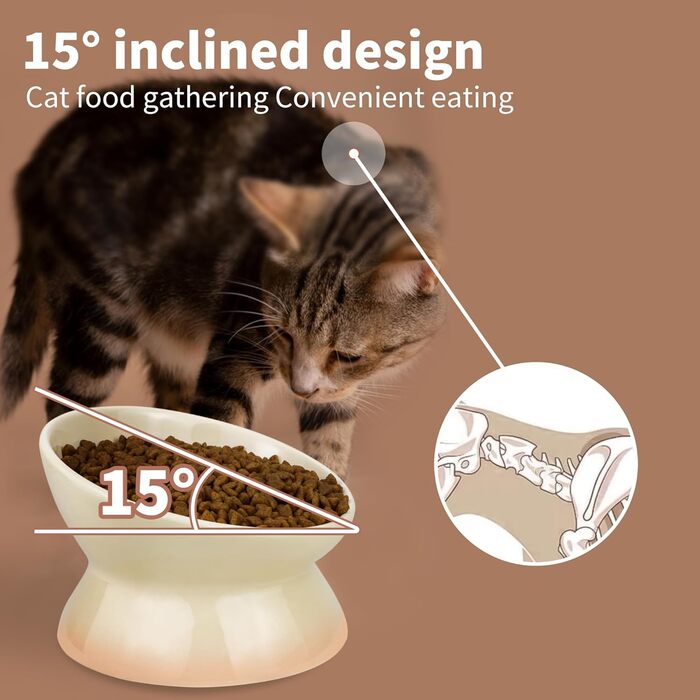 Підвищена годівниця для котів та собак Busnos, керамічна миска для води та їжі, жовта, 15.5x15.5x11 см