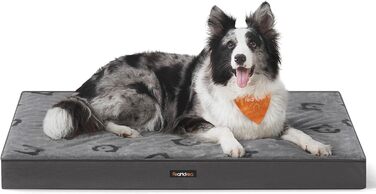 Ліжко для собак Feandrea, XL, 105x73x8 см, водонепроникне, знімний килимок, для середніх та великих собак, сірий