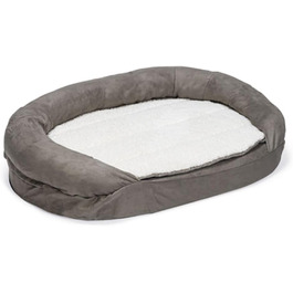 Ортопедичне овальне ліжко Karlie для собак, сіре, 100x65x24 см