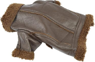 Зимова куртка для собак Pssopp з PU-шкіри, плюшевий підкладка, для маленьких, середніх та великих собак, для прогулянок на вулиці