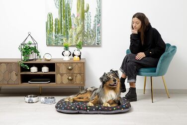 Килимок для собак та котів Baroni Hoe, 47x70x8 см - Doubleface, XL (Кольорові зірки)