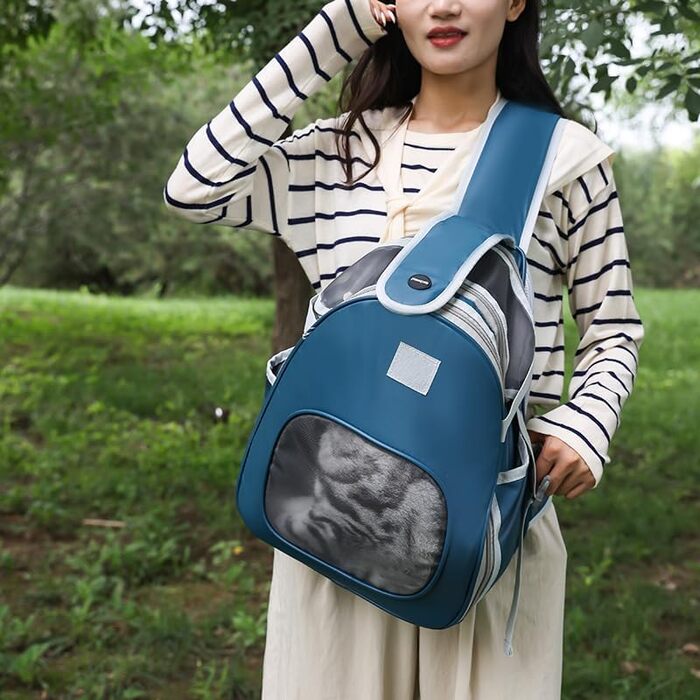 SOLAPOLLO переноска для тварин через плече, сумка-переноска для маленьких тварин до 9 кг, підходить для цуценят та кошенят, для прогулянок, подорожей та кемпінгу (темно-синій)