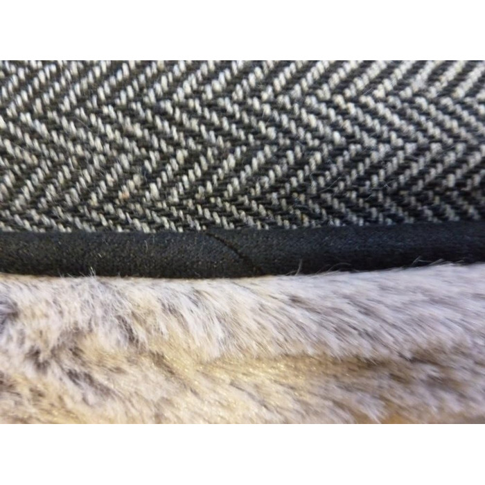 Ліжко-трансформер для собак Ellie-Bo з твіду та штучного хутра, сіре, 61 см, для клітки