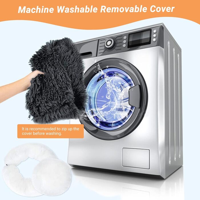 Крісло-гніздо для собак та котів, 80 см, антистрес, м'яке, знімний чохол, темно-сірий, Ø 80 см (XL)