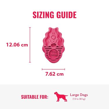 KONG ZoomGroom - щітка для грумінгу та миття собак, великі породи (червона)