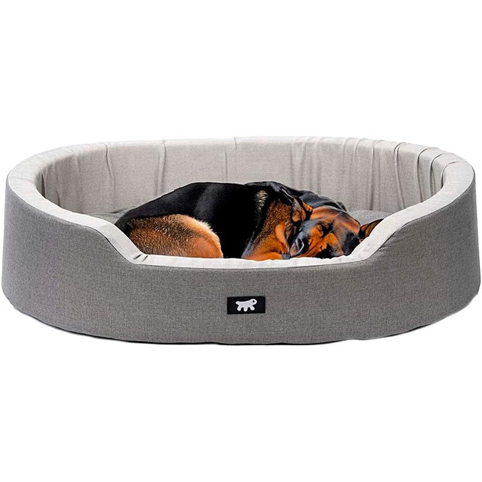 Крісло-ліжко для собак Ferplast, великих порід, сіре, 80 x 55 x 18 см, бавовна, з антибактеріальним та антивірусним захистом, миється