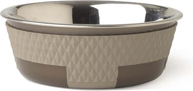 Миска для собак і котів Petrageous Kona 850 мл, нековзна, з нержавіючої сталі, коричнева, для середніх і великих порід, можна мити в посудомийній машині