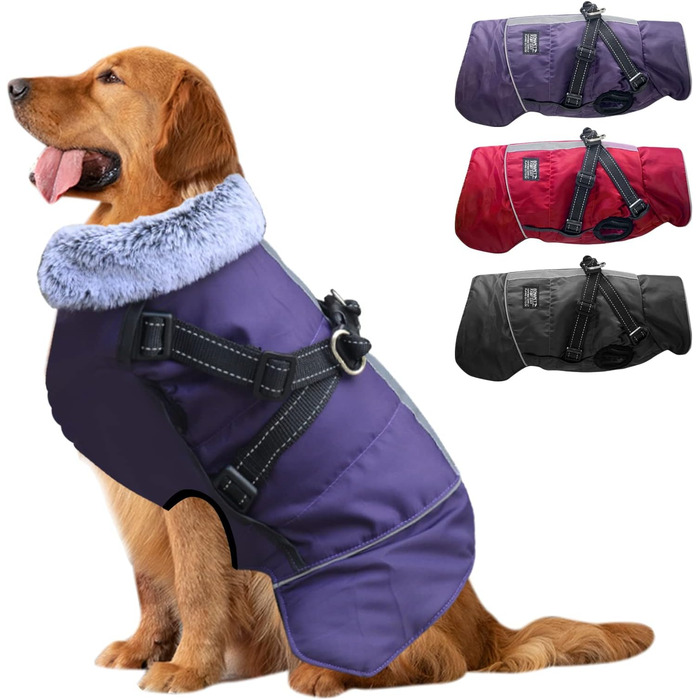 Водонепроникний теплий одяг для собак - зимова куртка з отвором для шлейки, для чихуахуа, французького бульдога, собак маленьких та середніх порід (11, 3)