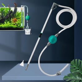 Акваріумний сифон Petzlifeworld для очищення та заміни води, зелений, з тонким шлангом, ідеальний для маленьких акваріумів, гравійний пилосос