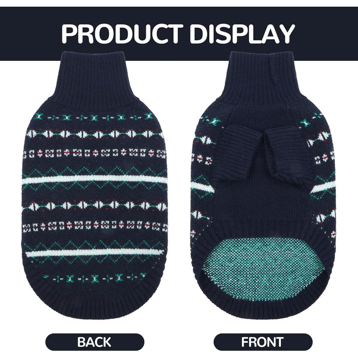 Теплий зимовий светр для собак великих порід Lelepet, синій, розмір L. Зручний, м'який, для повсякденного носіння, ідеальний для осені та зими.