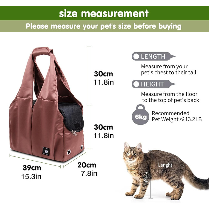 PETCUTE Сумка-переноска для собак та котів, дихаюча, з килимком, плечова сумка з безпечним шнуром та кишенями, для маленьких та середніх собак, цуценят та котів, Карамель