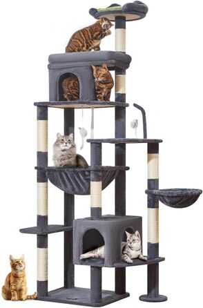 Драбина для котів Taoqimiao MS032G XXL - велика, для дорослих, з металевою гамаком, сірий