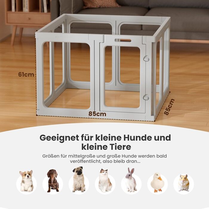 Клітка-вигул для цуценят Gardner Pet Acryl, 60 см, 8 панелей. Підходить для цуценят, кроликів, котів, свиней. Зручна, прозора, з присосками. Білий колір