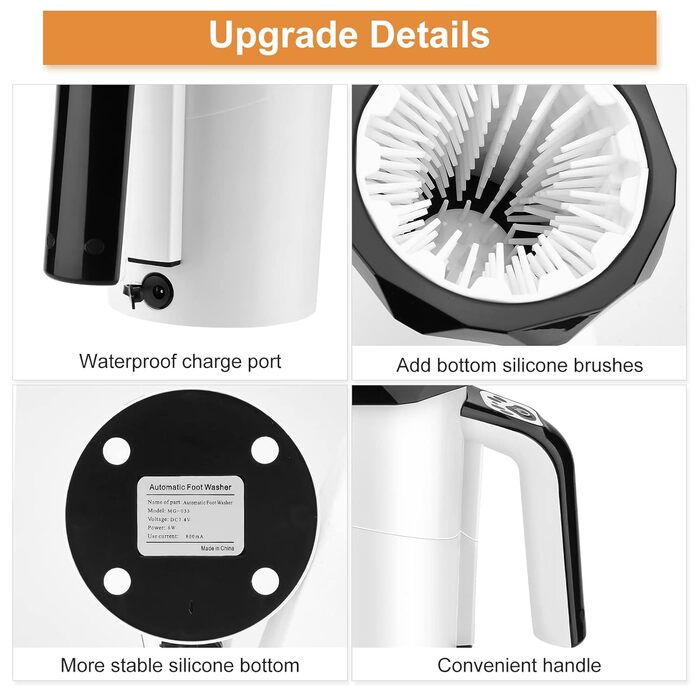 Автоматичний мийник лап для собак MYPIN, 2-в-1 з м'якою силіконовою щіткою, для великих собак та котів (чорний)