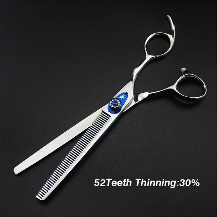 Набір професійних ножиць для грумінгу тварин, 7.0 дюймів, нержавіюча сталь 440C, для собак та котів, блакитний