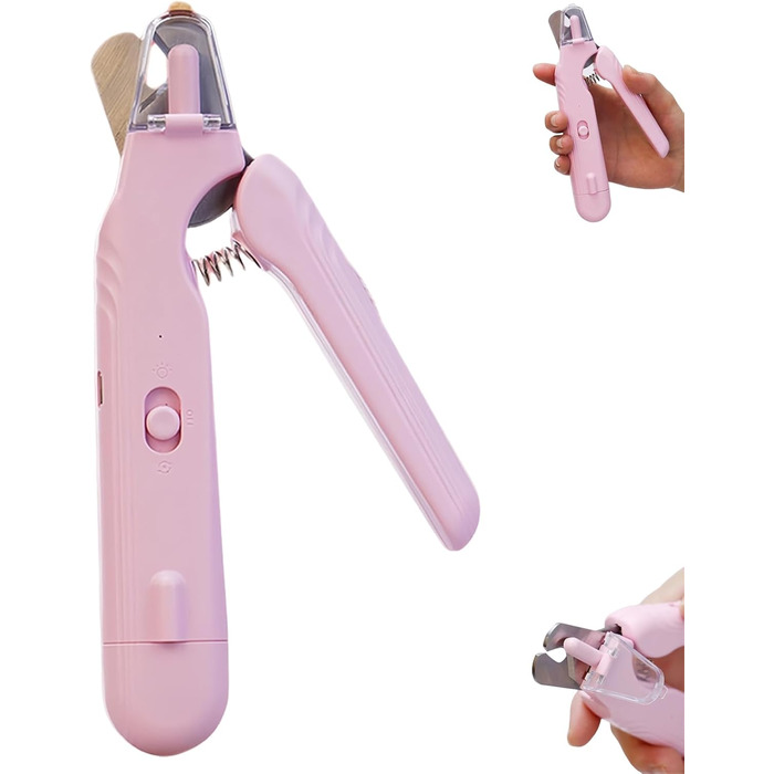 Триммер для нігтів собак та котів 2-в-1 Pupnourish: стрижка та шліфування, для маленьких та середніх тварин (білий/рожевий)