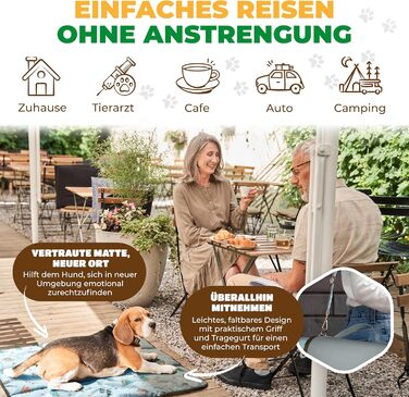 Водонепроникний килимок для собак | Зручний у подорожах, ізольований, з неслизькою поверхнею | Підходить для кемпінгу та відпочинку | Легкий, миючий, для собак