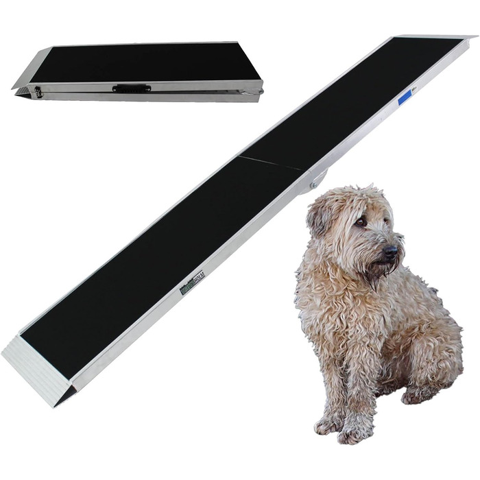 Рампа для собак TRUTZHOLM, розкладна, 183 см, вантажопідйомність 180 кг, алюміній, сірий/чорний, з сумкою