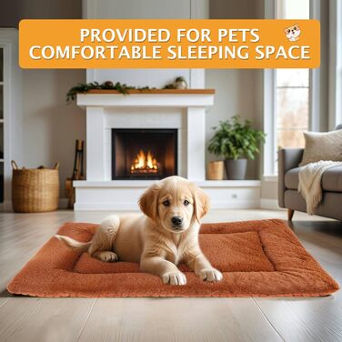 Килимок для собак, м'який та теплий, 90x70 см, помаранчевий, PS085