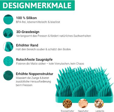 Силіконова килимок для собак PEGGY11, 28×28 см, Slow Feeder, антиковзаюча, легка у митті