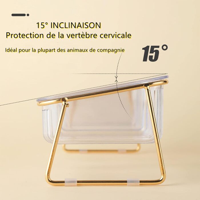 Миска для котів KMERCE з нахилом 15°, піднята миска для корму, аксесуари для котів, миски для корму для маленьких та середніх котів та собак, подвійна миска, неслизька основа, стильний дизайн INS