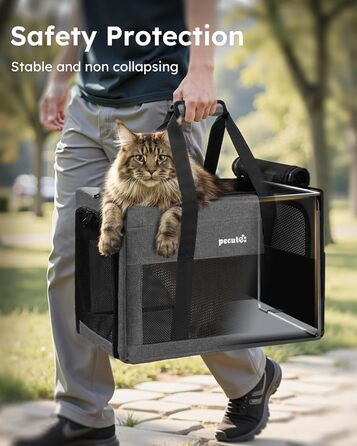 Переносна переносна сумка для котів Pecute Katzentasche, XL, 47x33x30 см, сіра