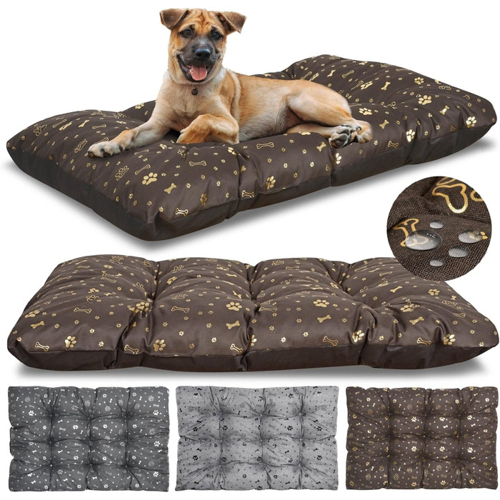 Крісло-ліжко для собак King Dog XL (120x80 см) коричневе, водонепроникне, миється, з оксфордської тканини