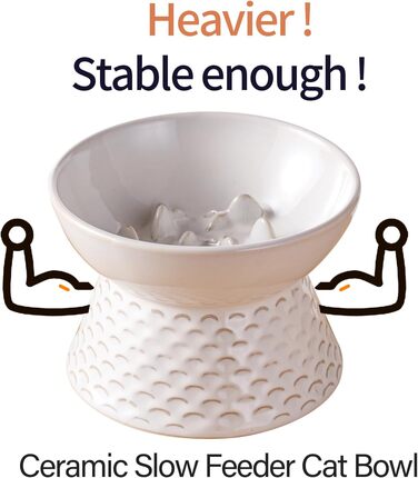 Керамічна годівниця для котів Qcapet, піднята миска для їжі