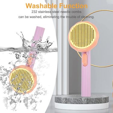 Щітка для собак та котів, видалення підшерстка, самоочисна слікер-щітка для короткої та довгої шерсті