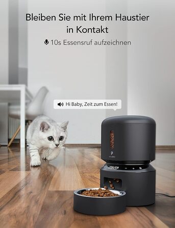 Автомат годування котів PETLIBRO для вологого корму з мискою з нержавіючої сталі, з напівпровідниковим охолодженням, Wi-Fi управління через додаток, 3 дні свіжості, годівниця для вологого корму (темно-сірий)