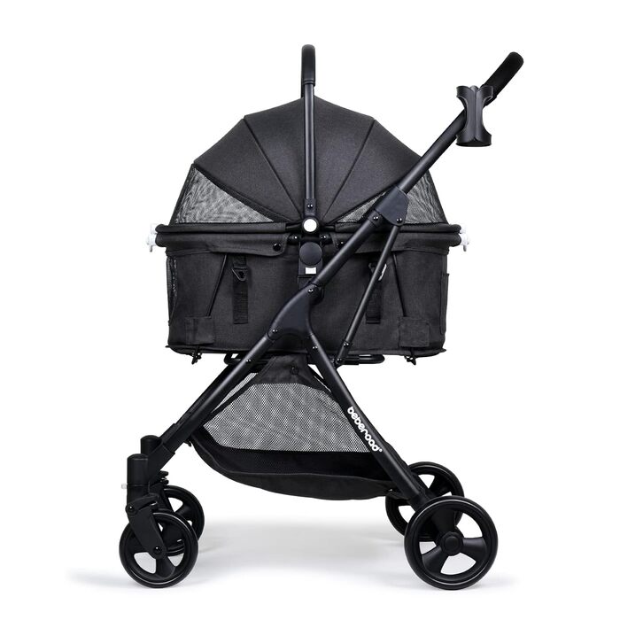 Візок для собак та котів з функцією складання, чорний. Розміри: 73 x 55 x 100 см, вантажопідйомність: 15 кг