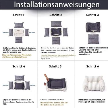 Диван для домашніх тварин, ортопедичний лежак для котів та собак, миючий диван для собак, стійкий до подряпин, нековзний, для великих, середніх та малих собак та котів (1шт, L)