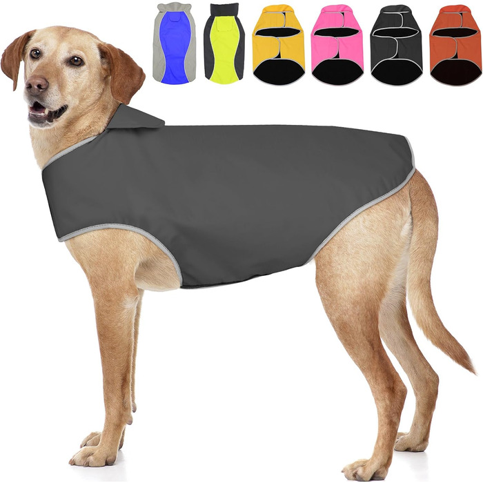 Водонепроникний собачий дощовик Yfbrite, легкий дощовик для тварин, регульований, теплий, для всіх порід, сірий, розмір M