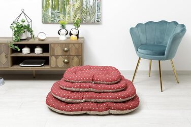 Лежанка для собак та котів Baroni Home - XL, 62x100x9 см, двостороння, серця, сірий та бордовий кольори