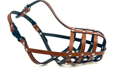 Шкіряна маска для собак Bullterrier та інших коротконосих порід (L&J Pets, чорна, BT2)