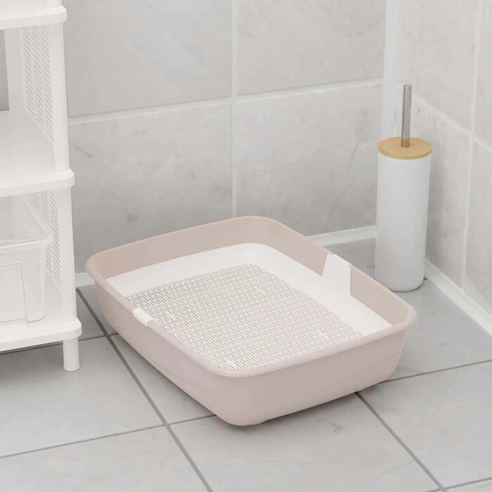 Котів туалет Schalentoilette з ситом для очищення, великий, бежевий
