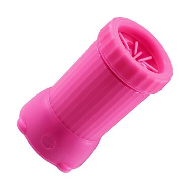 Автоматичний мийник лап для собак | USB-зарядка, для дому, прогулянок, рожевий | Середні та великі породи, цуценята