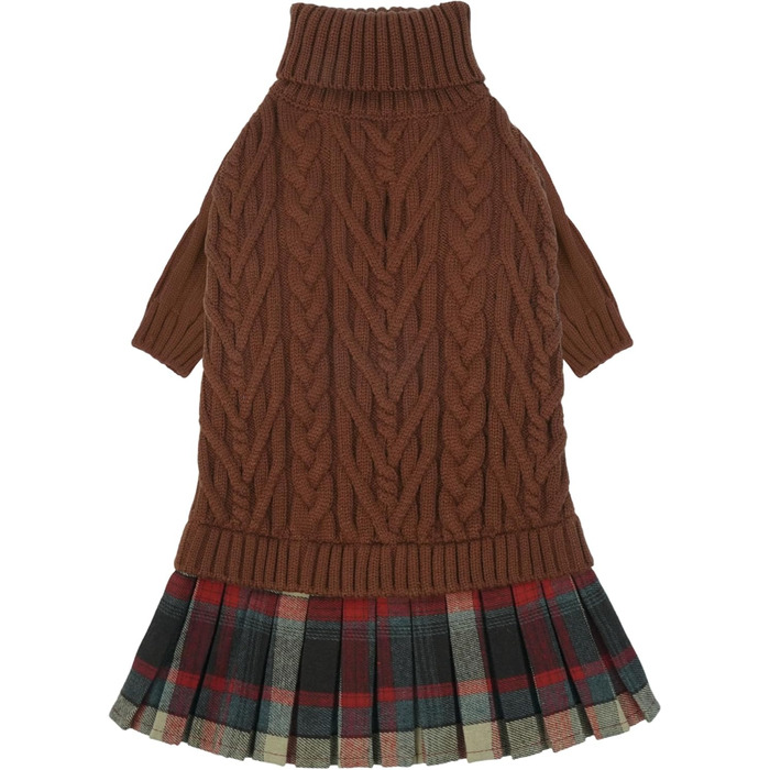 Теплий зимовий пуловер для собак великих порід IECOii, червоний, XXXL. З отвором для повідка, класичний в'язаний з хрестиком, еластичний та зручний.