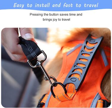 Автомобільні ремені безпеки для собак, регульовані, 2 шт. (Чорний + Синій)