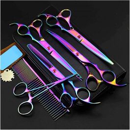 Набір професійних ножиць для грумінгу собак та котів, ножиці для стрижки, прямі та зігнуті, для цуценят