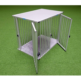 Металева клітка для собак Callieway ALU DOGBOX, XXL, 2 двері, вертикальні прути, для дому та офісу
