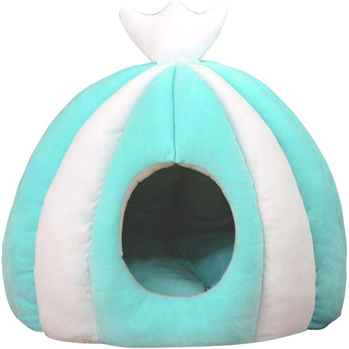 Котів будиночок-лежанка з велюру, теплий зимовий, 50х50 см, зелений. Лежанка для котів та собак, зручний та м'який, знімний килимок