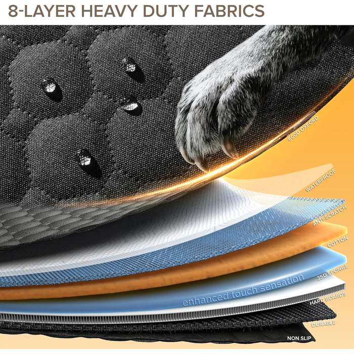 Подовжувач для заднього сидіння вантажівки XL для собак, жорстка основа, чохол на сидіння автомобіля для собак, міцна автомобільна гамак для собак, водонепроникні чохли для сидінь для домашніх тварин для вантажівок, F150, Ram1500 та великі SUV, сірий колі