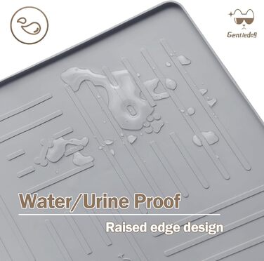 Килимок для котячого туалету GentleDog, великий, силіконовий, 87,1 x 63 см, сірий, вологостійкий