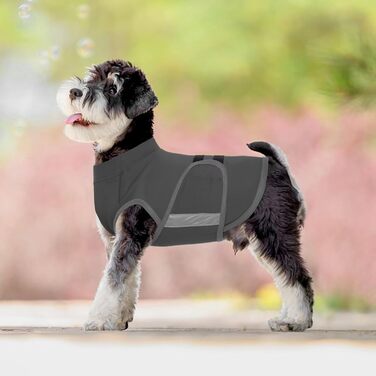 Жилет-заспокійник для собак IECOii, сірий, регульований, з світловідбиваючими смугами, для маленьких собак, S (XS: обхват грудей 30-41 см)