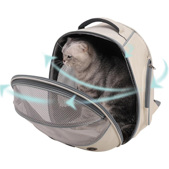 Транспортна сумка для собак, кошенят, кроликів - сіра, зручна, дихаюча, для подорожей та прогулянок