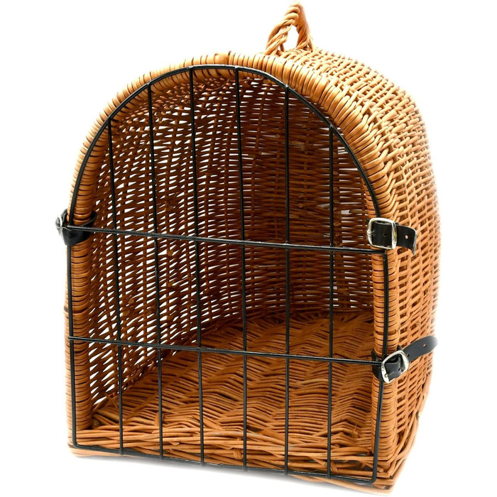 Транспортна переноска для кота MyBer® з плетіння лози, переноска для кота, котяча печера, переноска для дрібних тварин, K5-080-SK-SWKB