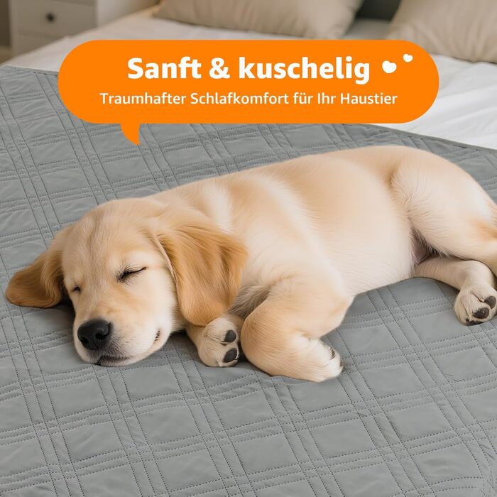 Водонепроникний килимок для собак Pick for Life, 208x304 см (Сірий) - захист дивану та ліжка