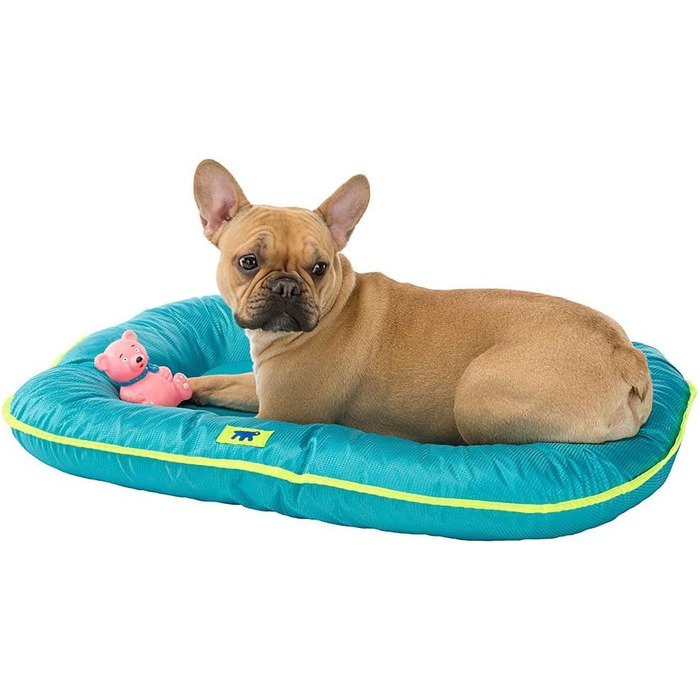Ортопедичне ліжко для собак великих порід Ferplast - м'яка лежанка з водовідштовхувальним покриттям, 110 x 70 x 8 см (блакитний)